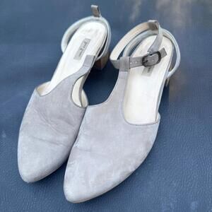 Paul Green Taupe Nubuck Maggie T-Strap Block Heel Shoes Size 6.5UK/8.5US